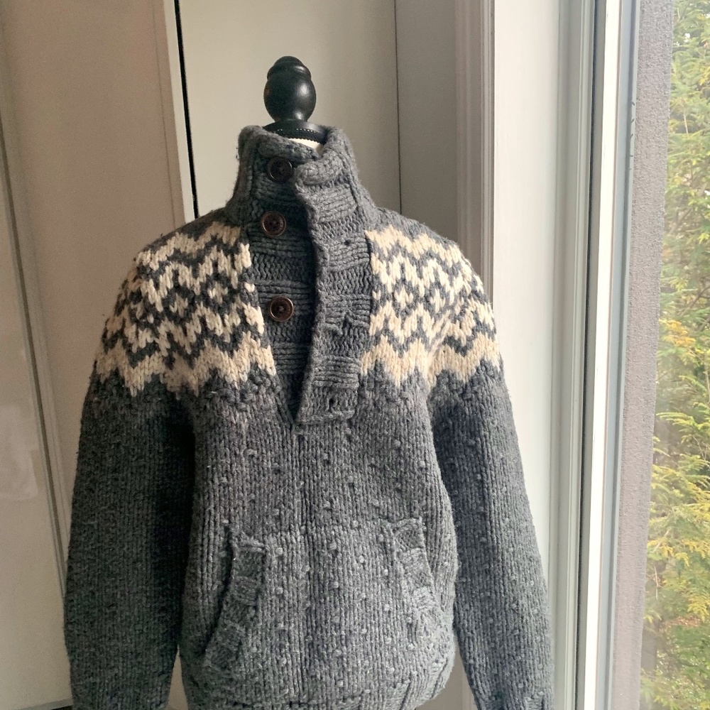 Abercrombie & Fitch Sweater Fair Isle Wool Blend men NEW large